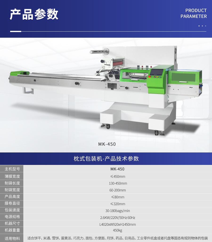 MK-450 枕式伺服包裝機